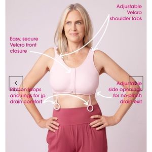 Masthead Elizabeth pink post surgery surgical bra, size S
